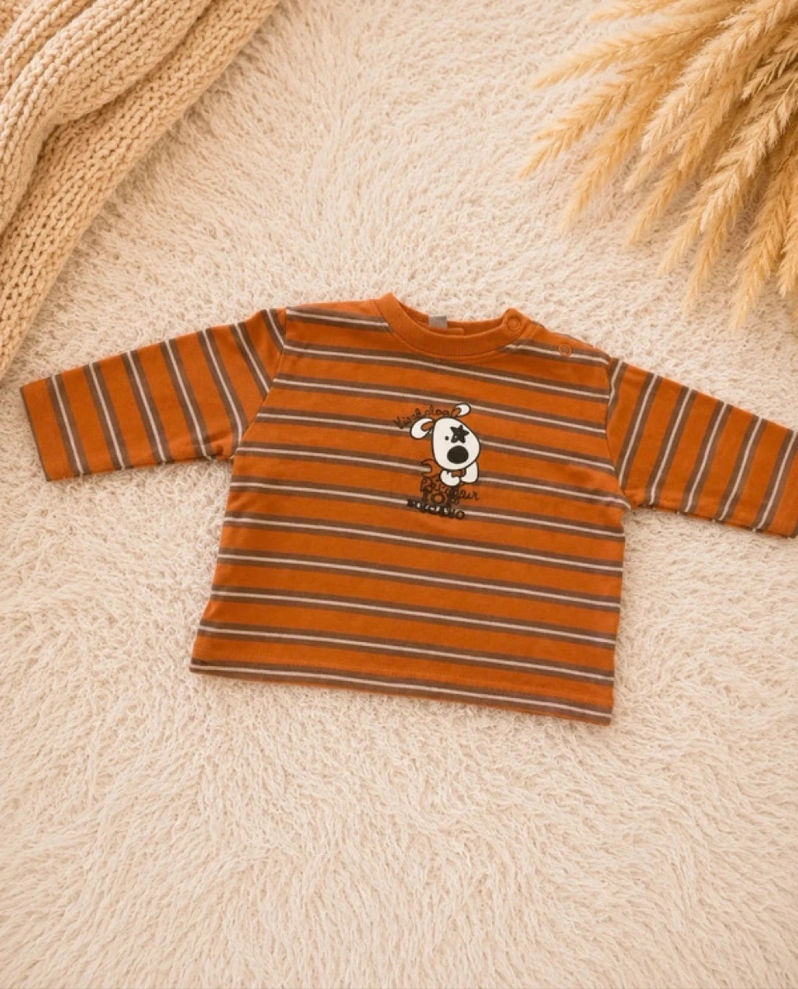 Lot of 4 baby long-sleeve t-shirts – Size 6 months – photo 2